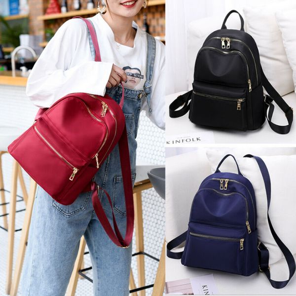 

2019 women oxford cloth solid backpack anti-theft casual travel backpack schoolbag outdoor rucksack dropshipping