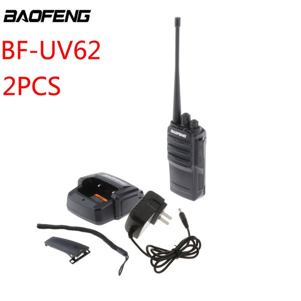 

2pcs baofeng bf-uv62 walkie talkie 5w vhf uhf portable uv 62 ham radio portable cb radio station baofeng bf-uv62 transceiver