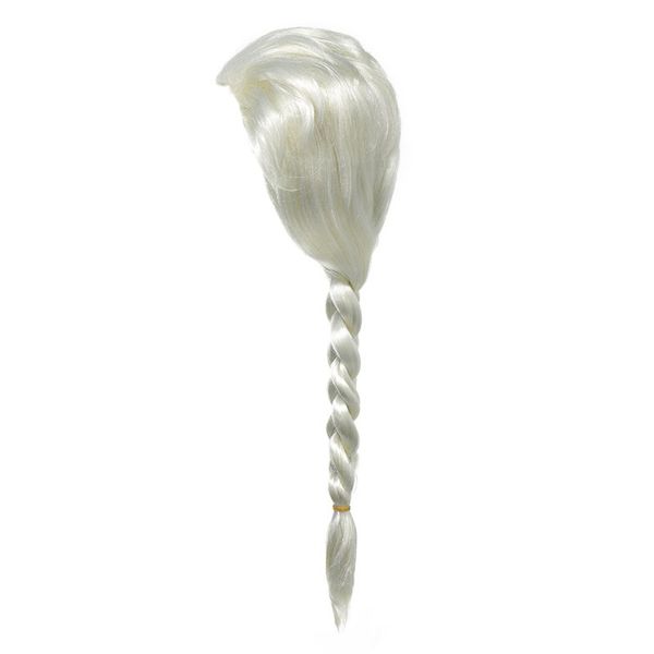 

kids unicorn rapunzel ladybug wig girls princess pgraphy props children girl elsa anna aurora braid ariel jasmine moana hair, Slivery;white