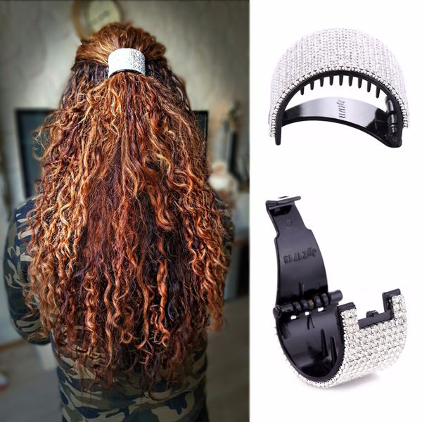 Hair Accessories For Women Round Hair Buckle Crystals Jaw Clips