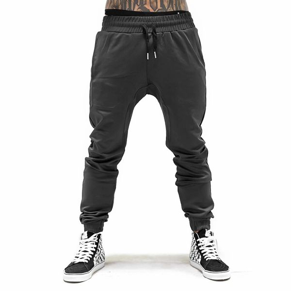 

new brand autumn mens joggers pants cotton streetwear sweatpant gym sporting trousers fitness bodybuilding sweat pants, Black