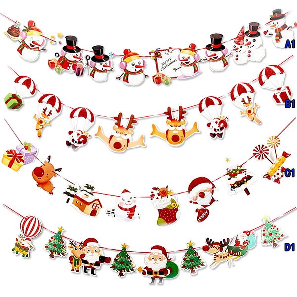 

christmas decoration supplies cartoon flag bunting holiday scene layout christmas paper hanging flag