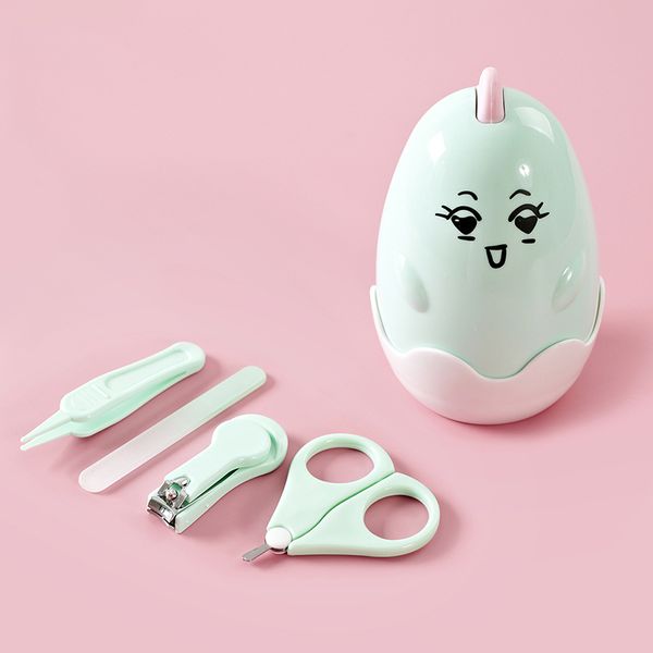 

4 pcs baby healthcare kit baby nail care set infant finger trimmer scissors nail clippers cute cartoon storage box for travel