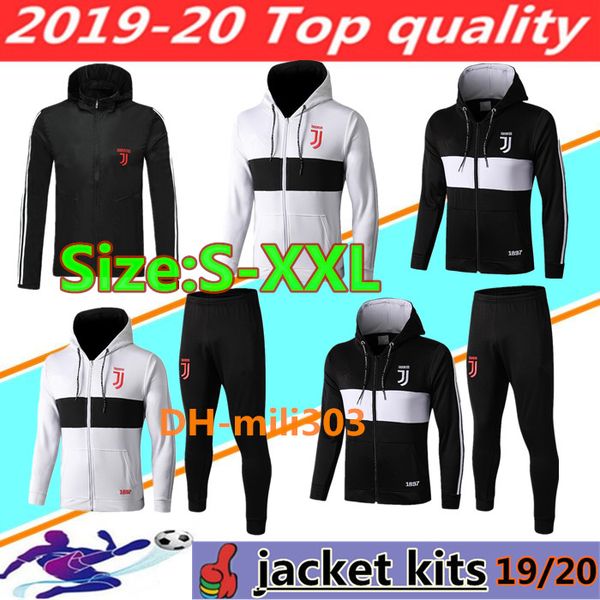 

2019 2020 ronaldo hoodie jacket kit track uit 19 20 coat de ligt dybala higuain buffon hoodie jacket training uit da calcio port wear et, Black;blue