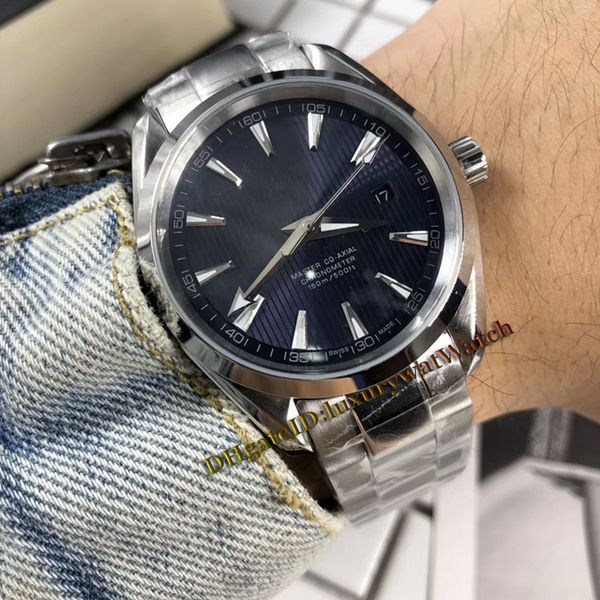 

Aqua terra 150m new 231 10 42 21 03 003 date blue dial japan miyota 8500 automatic mechanical men watch apphire teel ca e 316l teel band