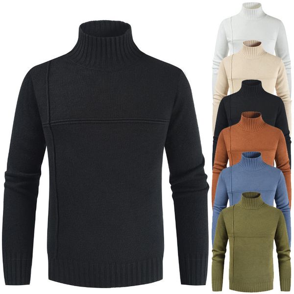 

solid color mens sweaters crew neck long sleeve mens sweaters autumn pullover mens designer knit male apparel, White;black