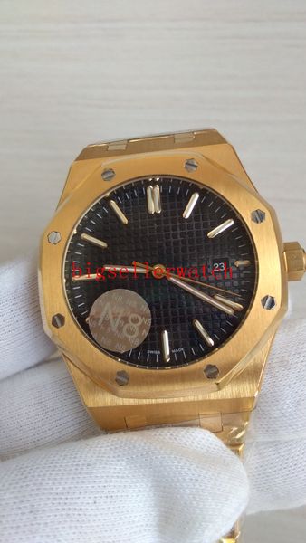 

n8 factory luxury watch 41mm 18k rose gold 15400 15400or.oo.1or.oo.1220or.01 mechanical transparent black automatic mens, Slivery;brown