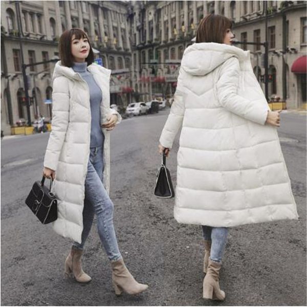 

m-6xl new winter jacket female parka coat feminina long down jacket plus size long hooded duck down coat women, Black