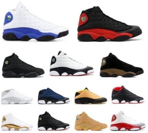 

new 13 mens basketball shoes 13s black cat bred black true red history of flight dmp sports shoe women sneakers with box