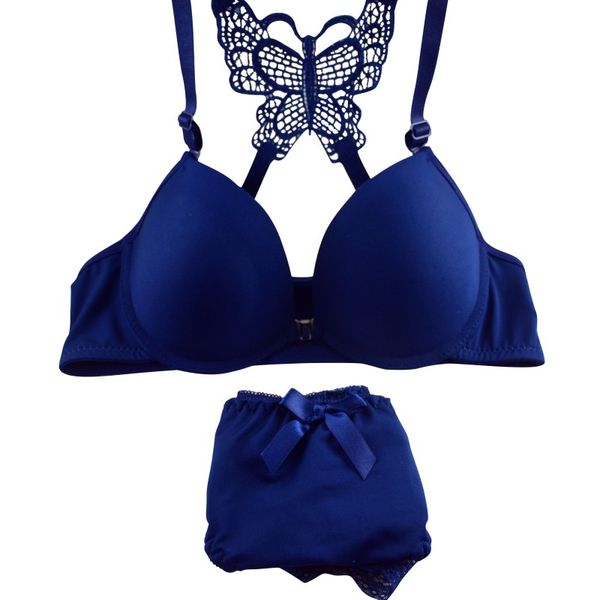 

women lady's bra sets front button beauty back butterfly lace gathered bras+underwear panties suit, Red;black