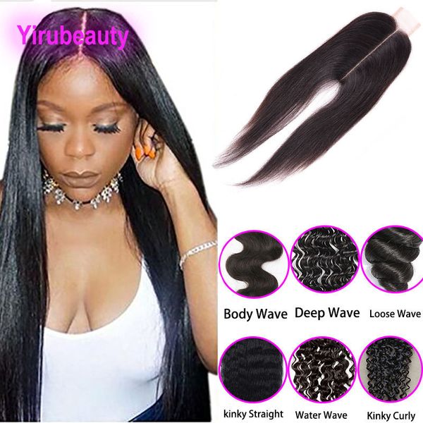 

peruvian 2x6 lace closure with baby hair straight deep curly loose body wave virgin human hair natural color, Black;brown