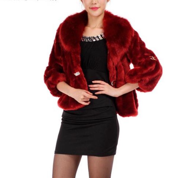 

furry 2019 winter women's faux fur jacket artificial fur overcoat furry coat femme plus size fake outwear z166, Black