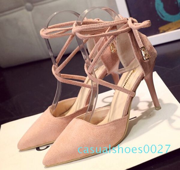 

wholesale-9cm designer high heels sandals shoes women sandals open toe shoes with heels women lace up party dress runway shoes 2016 27c, Black