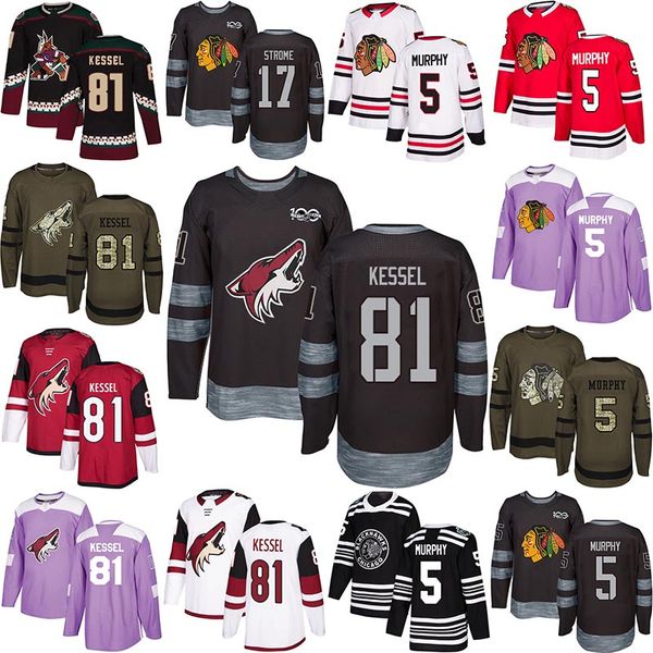 

81 Kessel 5 Murphy 17 Strome Jersey 2019 Mens Black Purple White Cool Breathable Quick Dry Stitched Jersey