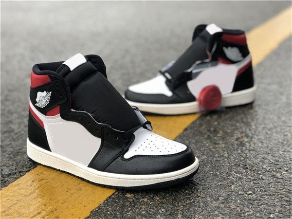

2019 release authentic 1 og high black gym red 1s white sail men women outdoor shoes sports sneakers 555088-061 with original box