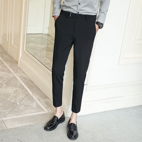 

men's casual trousers 2019 autumn and winter new wild casual slim trousers small young people personality fashion men's clothing, White;black