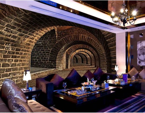 

3d wall murals wallpaper stereo 3d tunnel background wall