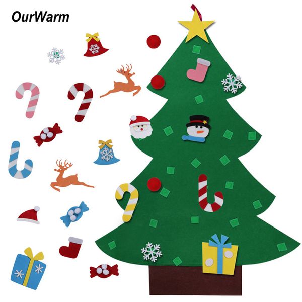 

eco-friendly 2018 diy felt christmas tree pendant drop ornaments new year gift for children kids door wall hanging xmas decoration