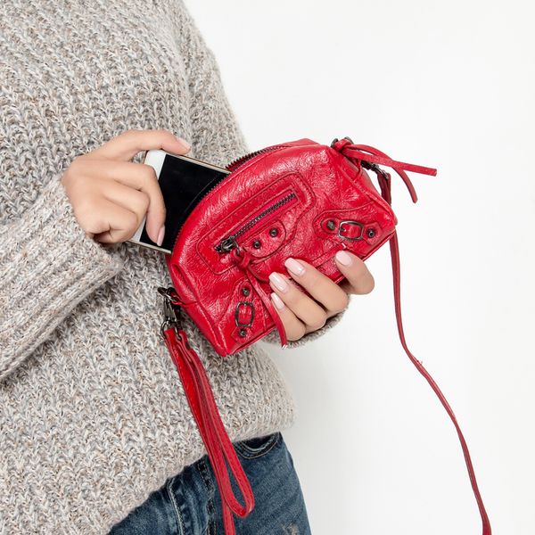 

women fashion motorcycle mini clutch coin purse bags leather crossbody bags stylish ladies small classic wallet y191029