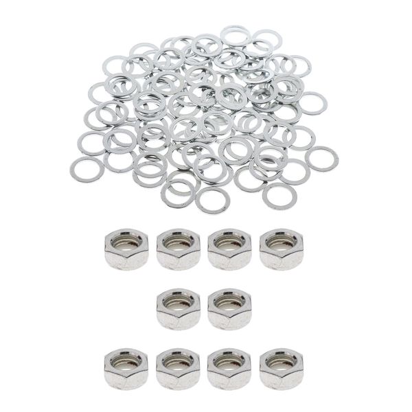 

10 pieces skateboard wheel axle mounting screw nuts + 100 pieces washers