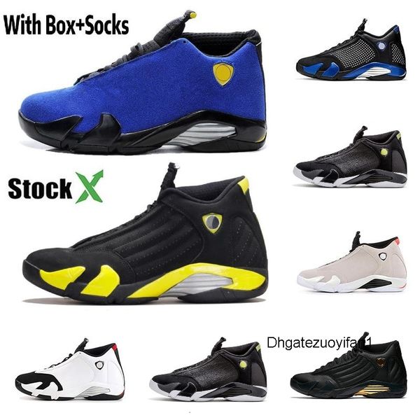 

stock x men 23 basketball shoes 14 yellow black university blue red black toe dmp jumpman 14s athletic designer retre sneakers