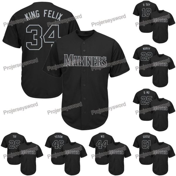 

2019 Players Weekend Seattle Felix Hernandez KING FELIX Mariners Jersey Omar Narvaez NARVY Matt Wisler WIS Gerson Bautista YEISON Jerseys