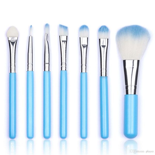 

2018 7pcs/set mini makeup brush set professional make up brushes eyebrow eyeliner powder brushes tools pink/black/green/blue color