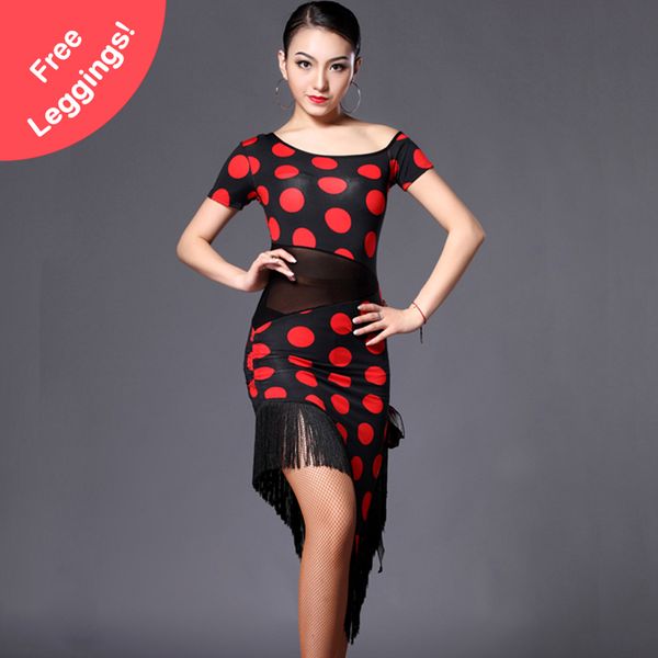 

2018 latin dance dress women regata feminina latin/cha cha dress flamenco dresses salsa dance dresses vestido de baile latino, Black;red