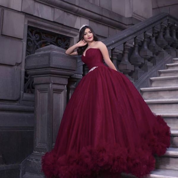

vestidos de quinceaÃ±era sweetheart sleeveless ruffles hem puffy big quinceanera dresses corset back sweet 16 dresses with train, Blue;red