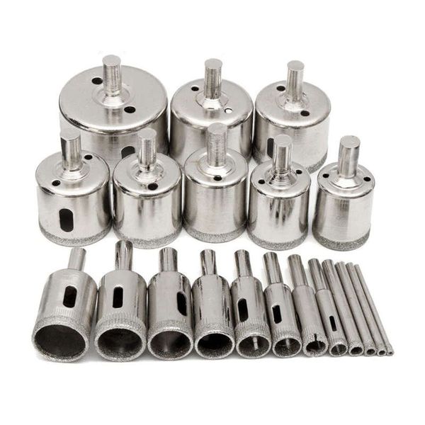 

20 pcs 3-50mm diamond drill bits set hole saw cutter tool glass marble granite