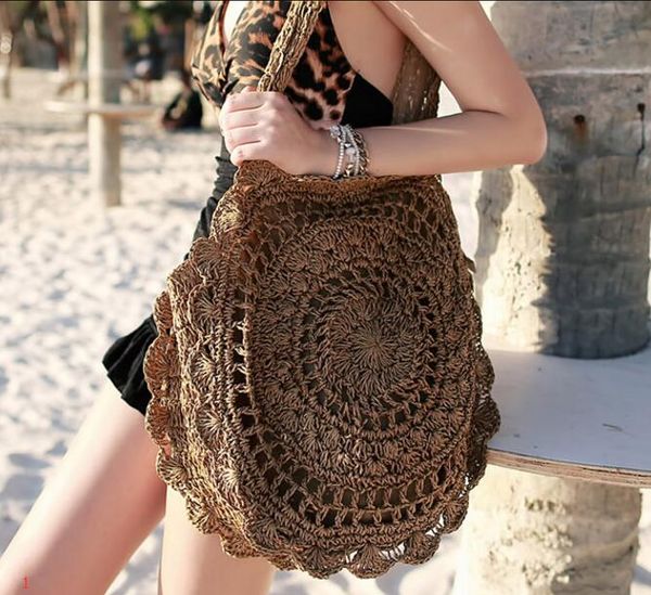 

bohemian straw bags for women big circle beach handbags new designer summer vintage rattan bag handmade kintted travel bag ph-rg9121824