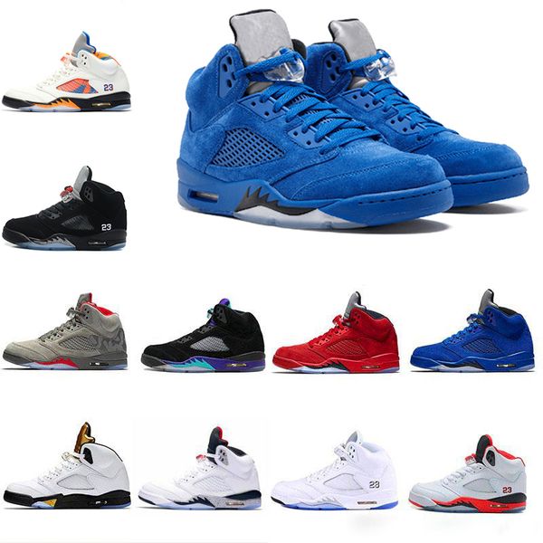 

mens basketball shoes 5 5s blue red suede white cement space jam oreo og metallic black olympic sports designer sneakers zapatos