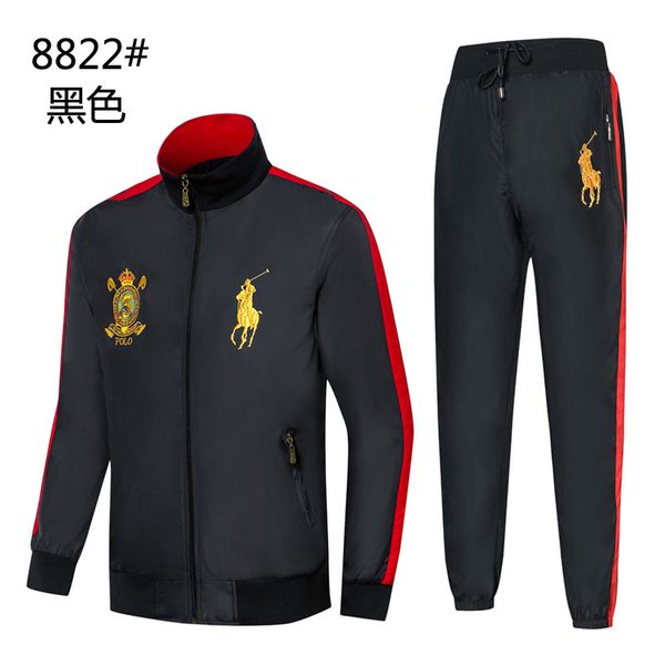 

новый ральфа костюм мужской спортивной одежды jacketpants lauren мода работает роскошь спортивной medusa мужчин бренд костюм спортивной одеж, Gray
