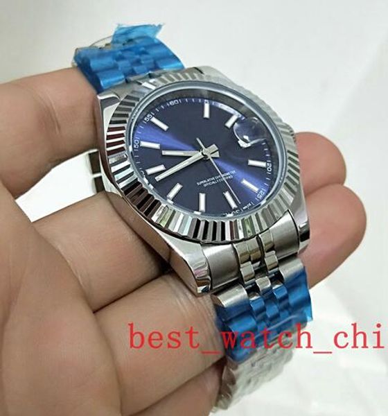 

2019 factory 41mm luxury datejust 126334 fluted bezel | blue dial stainless steel movement 2813 automatic mens watch watches, Slivery;brown