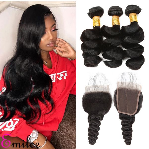 Emilee Peruvian Loose Wave Hair 4 Bundles 100 Human Non Remy Hair