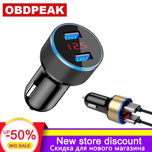 

dual usb super car charger adapter usb for car 3.1a digital led voltage/current display auto vehicle charger for smart phone