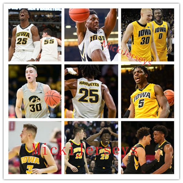 

custom iowa hawkeyes basketball jersey 25 tyler cook 2 jack nunge 10 joe wieskamp 55 luka garza 30 conner mccaffery iowa hawkeyes jersey, Black