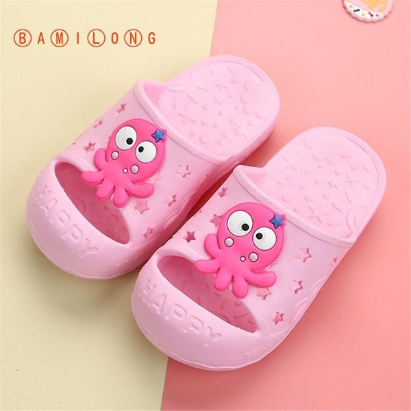 

latest summer baby slippers kids cartoon beach sandals boys girls slippers comfort flats flip shoes for children b100, Black;red