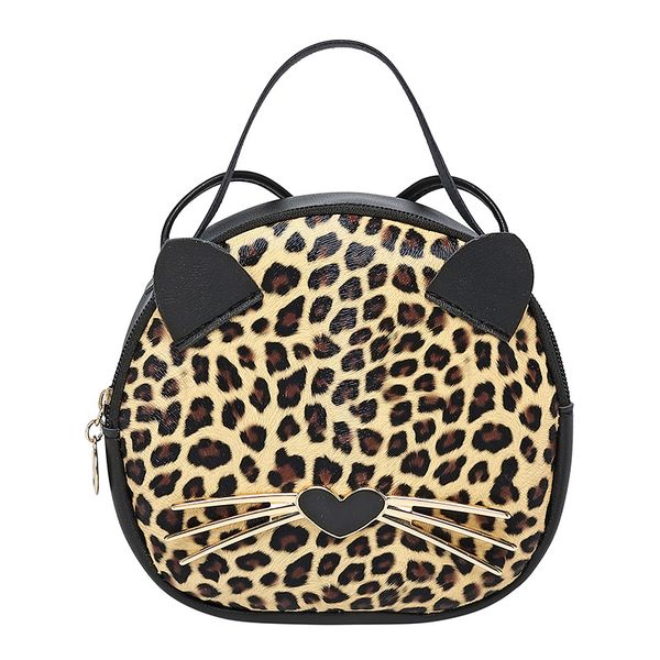 

women round leopard casual bag women's leather handbags lady hand bags female messenger bag ote sac bols