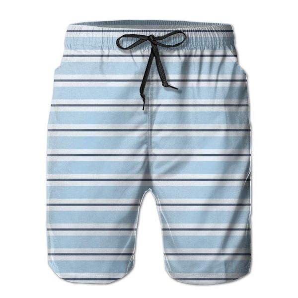 

men's shorts mens swimwear swim trunks blue stripes beach board swimming swimsuits running sports surffing, White;black