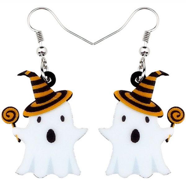 

dangle & chandelier acrylic cute halloween lollipop ghost earrings drop big fashion festival jewelry for women girls teen kid gift, Silver