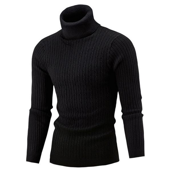 

adisputent 2019 autumn winter men's sweater high neck thick casual sweater male slim fit knitted turtleneck pullovers clothing, White;black