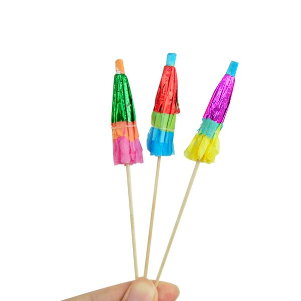 

10шт / уп зонт выбор древесины палочки партии cupcake / мороженое / фрукты / торт украшение art зубочистка бумаги день рождения свадьба