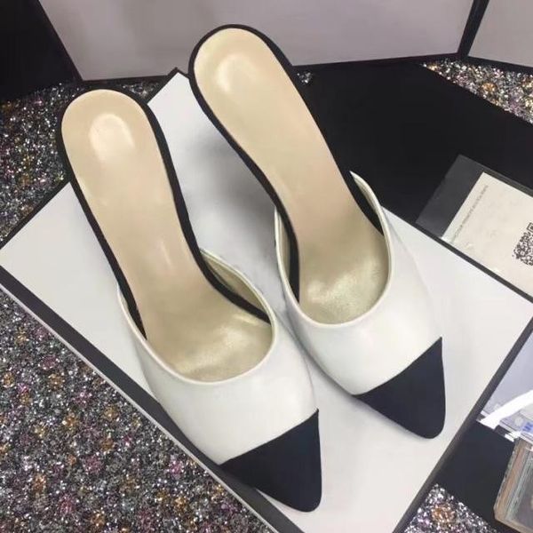 

summer patchwork sandals women serpentine snake metal decor unicornio slippers brand thin high heels shoes for ladies, Black