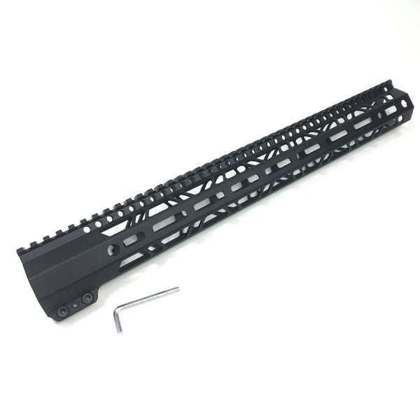 

17 inch m-lok clamping style handguard rail float mount system fits .308 types black anodized