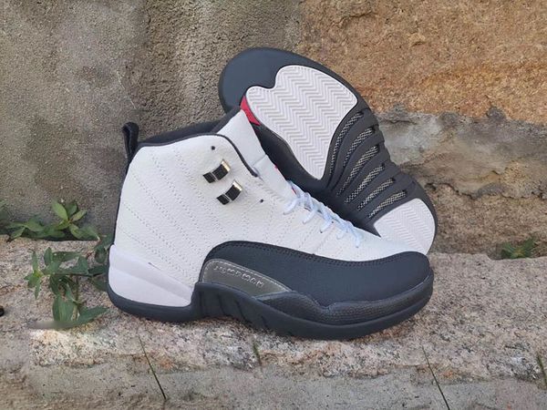 

12 dark grey white gym red men basketball shoes 130690-160 new release 12s men sports designer sneakers with box