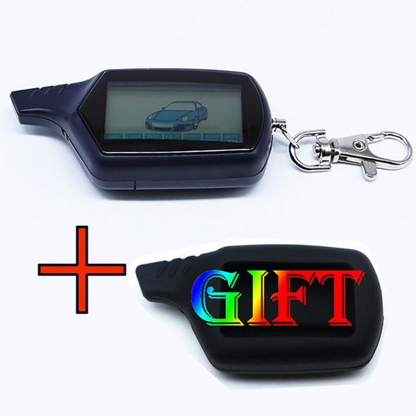 

10pcs lcd remote control key fob chain for russian vehicle security two way car alarm system twage starline b6 +silicone case