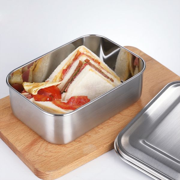 

800ml stainless steel fresh bowl lunch snack food container kitchen picnic lunch box