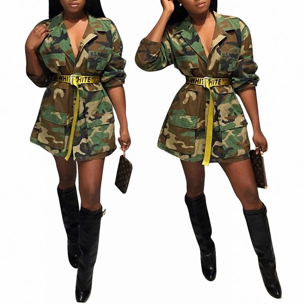 

oversized jacket casual coat mini dress autumn ladies plus size women cool camouflage party, Black;brown