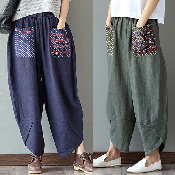 

wide women leg pants cotton harem linen baggy long trousers pants high waist casual loose trousers, Black;white